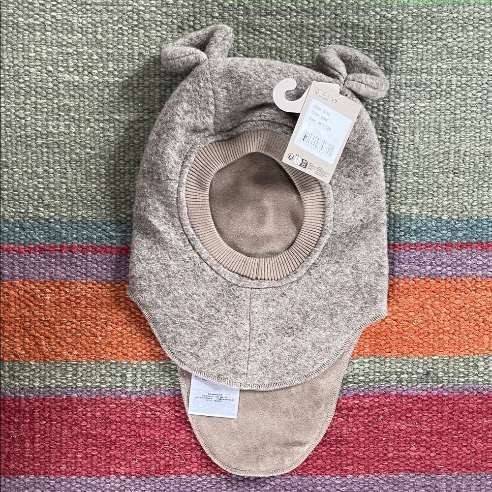 Cozy Beige Kids Face Mask with Ears